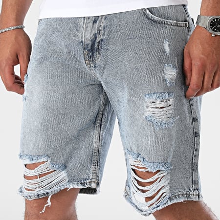 2Y Premium - Pantalón corto vaquero lavado azul