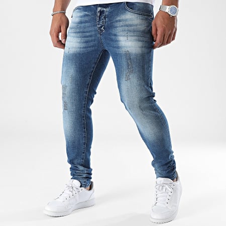 Black Industry - Blauwe denim skinny jeans