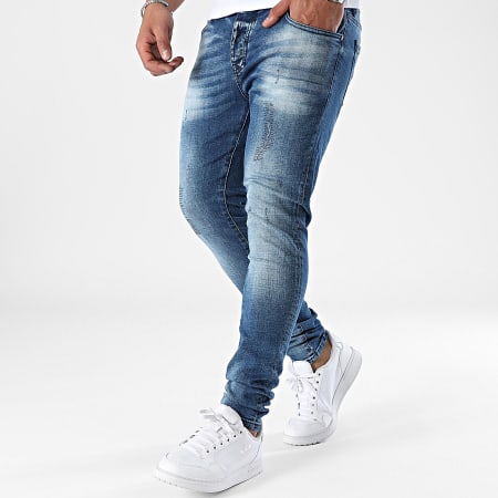 Black Industry - Blauwe denim skinny jeans