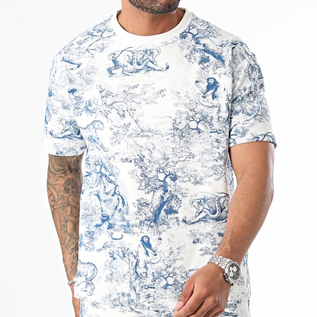 Classic Series - Blauw Wit Oversized T-shirt en Cargo Short Set