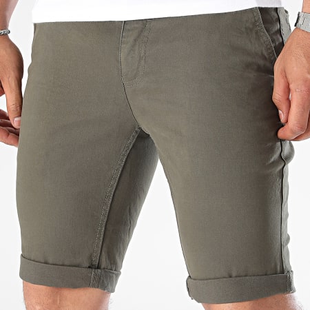 Paname Brothers - Bary Slim Chino Shorts Caqui Verde