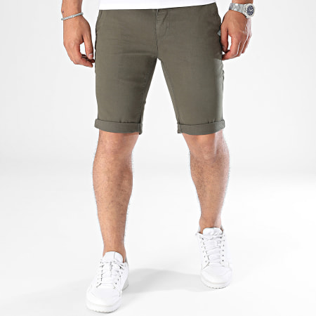 Paname Brothers - Bary Slim Chino Shorts Khaki Verde