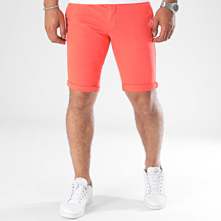 Paname Brothers - Bary Slim Chino Shorts Oranje Koraal