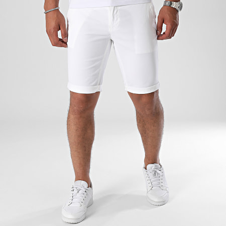 Paname Brothers - Bary Slim Chino Shorts Bianco