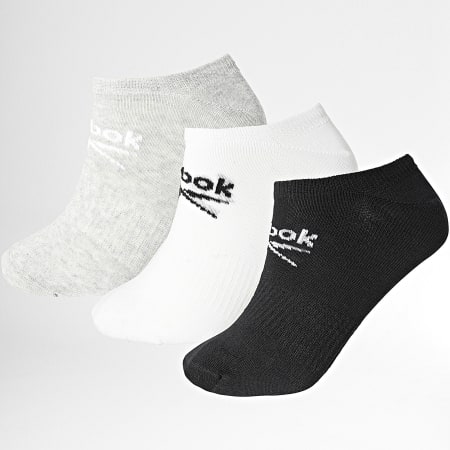 Reebok - Lot De 3 Paires De Chaussettes Invisibles R0353 Blanc Gris Chiné Noir