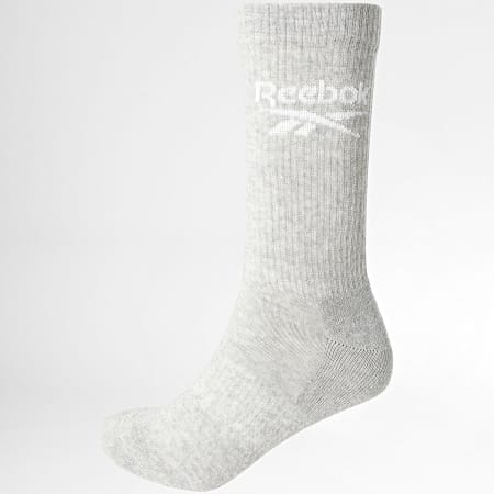 Reebok - 3 paia di calzini R0452 Bianco Grigio Heather Nero