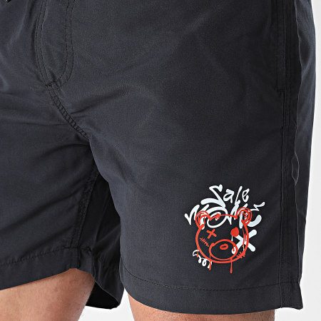 Sale Môme Paris - Pantaloncini Graffiti Head Teddy Nero