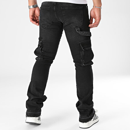 2Y Premium - Zwarte normale Cargo jeans