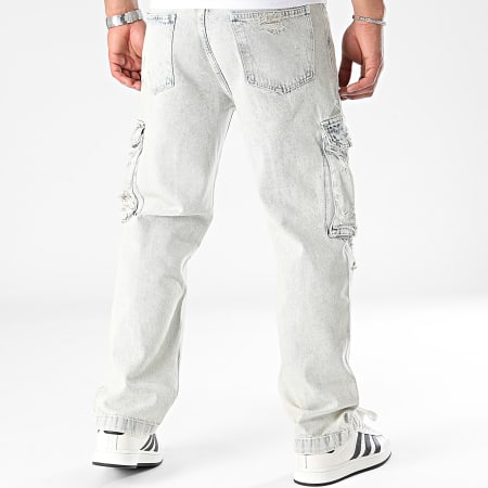 2Y Premium - Jeans Baggy Cargo con lavaggio blu