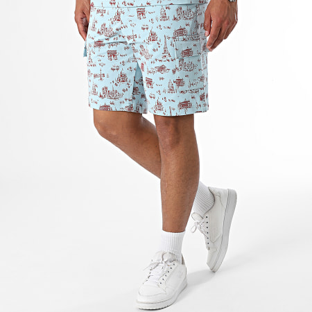 Classic Series - Oversized T-shirt en lichtblauwe Cargo Short Set