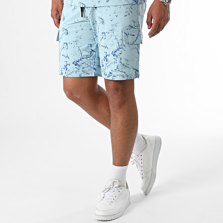 Classic Series - Oversized T-shirt en lichtblauwe Cargo Short Set