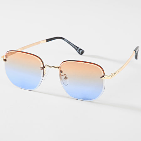 Frilivin - Lunettes De Soleil Marron Bleu Doré