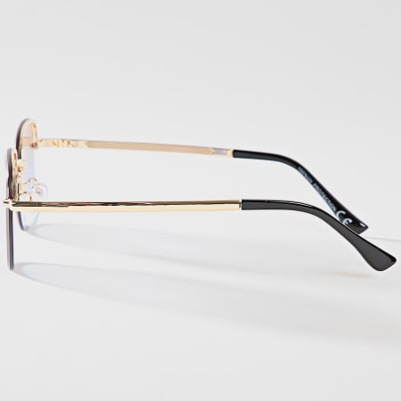 Frilivin - Lunettes De Soleil Marron Bleu Doré