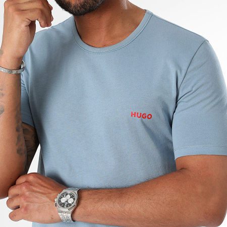 HUGO - Lot De 3 Tee Shirts 50480088 Blanc Bleu Clair Bleu Marine