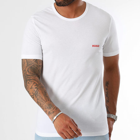 HUGO - Lot De 3 Tee Shirts 50480088 Blanc Bleu Clair Bleu Marine