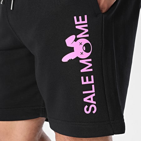 Sale Môme Paris - Pantaloncini da jogging Heritage Edition Rabbit Nero Rosa Fluo