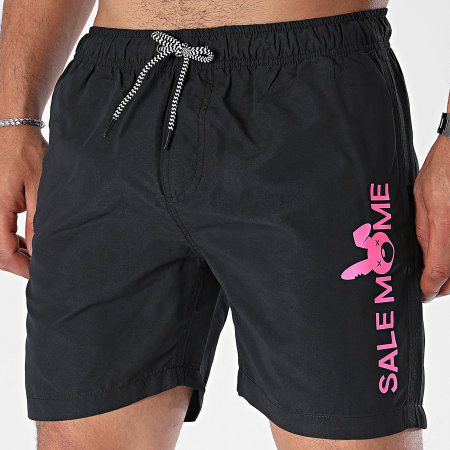 Sale Môme Paris - Short De Bain Lapin Heritage Edition Noir Rose Fluo