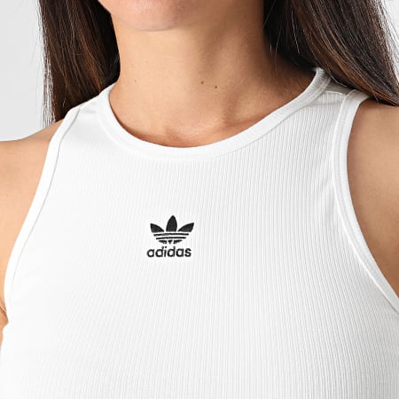 Adidas Originals - Canotta Ess Rib Crop Donna IY9648 Bianco