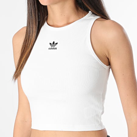 Adidas Originals - Canotta Ess Rib Crop Donna IY9648 Bianco