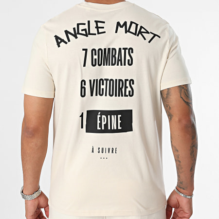Angle Mort - Conjunto de camiseta y pantalón corto Palmarès Edition Beige Negro