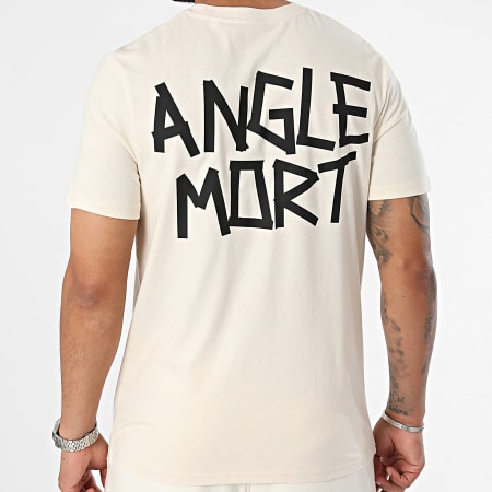 Angle Mort - Ensemble Tee Shirt Et Short Jogging Angle Mort Beige Noir