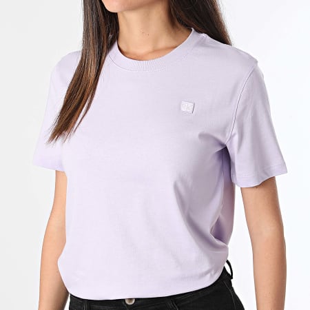 Calvin Klein - Tee Shirt Femme Embroidery Badge Regular 3226 Violet