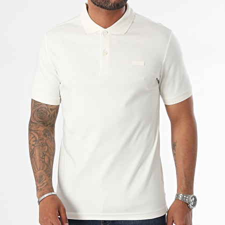 Calvin Klein - Polo Slim in cotone liscio a maniche corte 1657 Beige chiaro