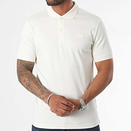 Calvin Klein - Slank glad katoen Polo met korte mouwen 1657 Licht Beige