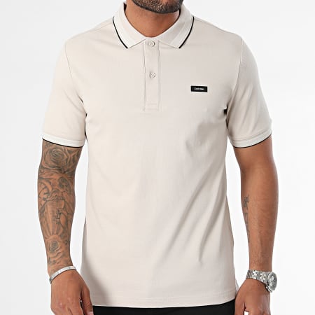 Calvin Klein - Polo Manga Slim Stretch Piqué 2469 Beige