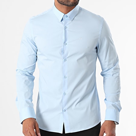 Calvin Klein - Chemise Manches Longues Slim Poplin 0856 Bleu Clair