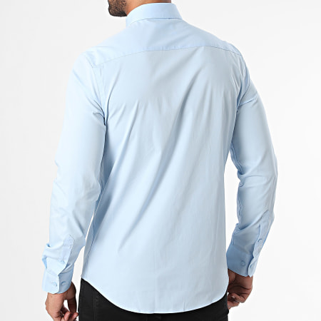 Calvin Klein - Camicia Slim Popeline a maniche lunghe 0856 Azzurro