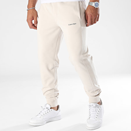 Calvin Klein - Repreve 9940 Pantalón de chándal con micrologotipo beige