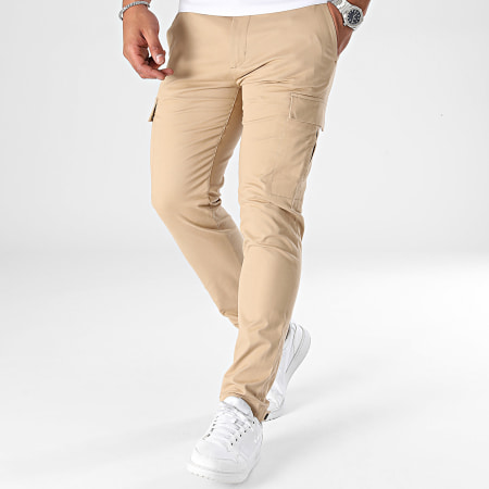 Calvin Klein - Pantaloni cargo affusolati in twill moderno 3017 Beige