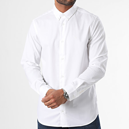 Calvin Klein - Chemise Manches Longues Oxford Stretch Regular Fit 3212 Blanc