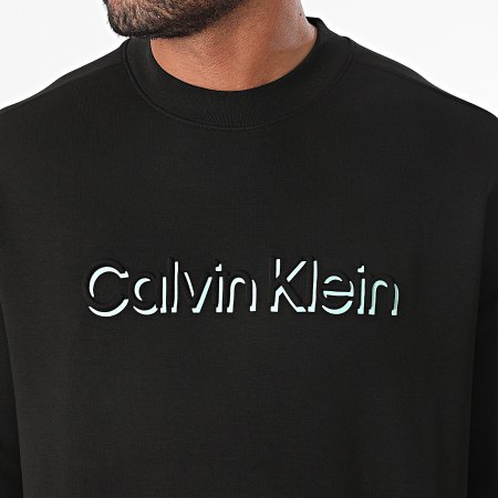 Calvin Klein - Felpa girocollo con logo in rilievo Shadow 3081 Nero