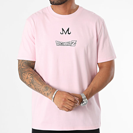 Dragon Ball Z - Oversized Groot Majin Dubbel Logo Roze T-shirts