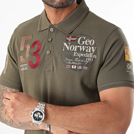 Geographical Norway - Polo Korte Mouw Khaki Groen