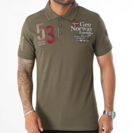 Geographical Norway - Polo Korte Mouw Khaki Groen