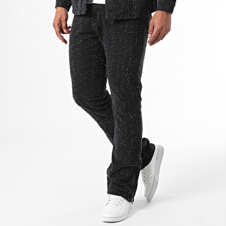 Ikao - Set di jeans e giacca di jeans grigio antracite e nero