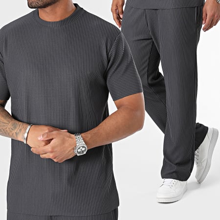 Ikao - Set di maglietta e pantaloni grigio antracite