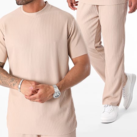 Ikao - Ensemble Tee Shirt Et Pantalon Beige