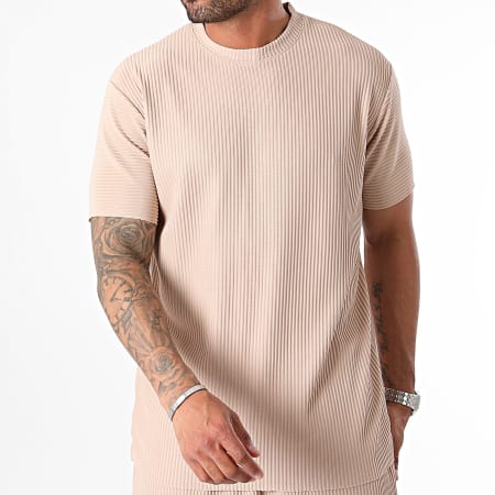 Ikao - Ensemble Tee Shirt Et Pantalon Beige