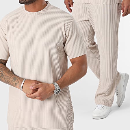 Ikao - Ensemble Tee Shirt Et Pantalon Beige