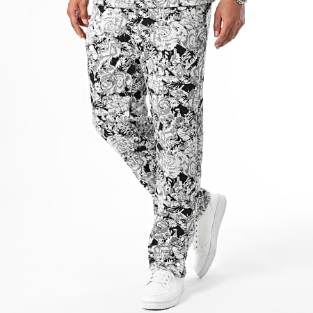 Ikao - Zwart Wit Grijs T-shirt en Joggingbroek Set