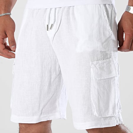KZR - Pantalones cortos cargo blancos