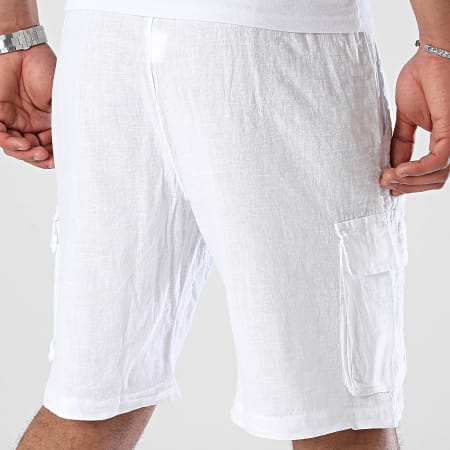 KZR - Pantalones cortos cargo blancos