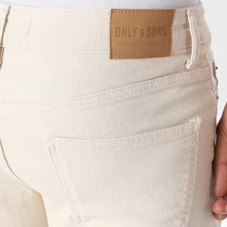 Only And Sons - Pantalón Corto Beige Ply Jean