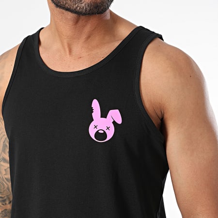 Sale Môme Paris - Camiseta de tirantes Heritage Edition Rabbit Negro Rosa Fluo