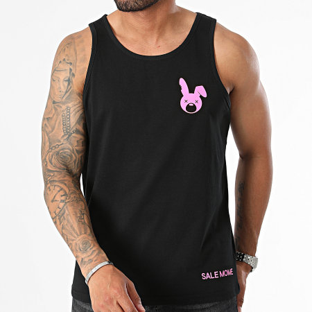 Sale Môme Paris - Camiseta de tirantes Heritage Edition Rabbit Negro Rosa Fluo