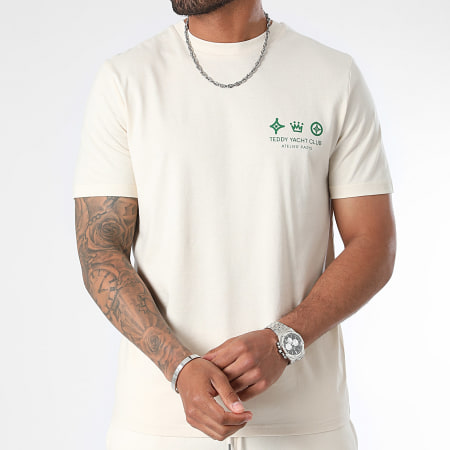 Teddy Yacht Club - Ensemble Tee Shirt Et Short Jogging Atelier Paris Beige Vert Bouteille